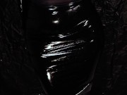 Dirty Girl in Shiny Spandex and Latex Skirt gives Handjob till Cum 3/16