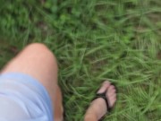 Peeing outside all wet from jumping on the trampoline with the hose 🤭 My phone is waterproof 1/16