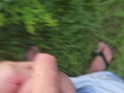 Peeing outside all wet from jumping on the trampoline with the hose 🤭 My phone is waterproof 14/16