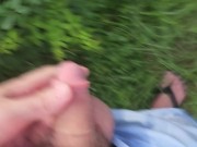 Peeing outside all wet from jumping on the trampoline with the hose 🤭 My phone is waterproof 15/16