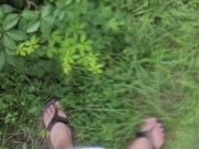 Peeing outside all wet from jumping on the trampoline with the hose 🤭 My phone is waterproof 2/16