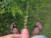 Peeing outside all wet from jumping on the trampoline with the hose 🤭 My phone is waterproof 8/16