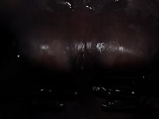 Dirty Girl in Shiny Spandex and Latex Skirt gives Handjob till Cum 7/16