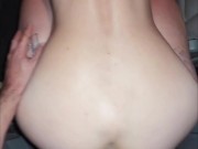 Milf rides my cock and takes a creampie in the car 13/16