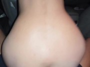 Milf rides my cock and takes a creampie in the car 8/16