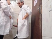 Doctor and nurse can't resist and have sex in the hospital bathroom during their shift 4/16