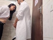 Doctor and nurse can't resist and have sex in the hospital bathroom during their shift 5/16
