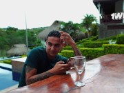 Big booty Colombian waitress Daniela Andrea gets fucked hard on a pool table after being seduced at 1/16