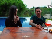 Big booty Colombian waitress Daniela Andrea gets fucked hard on a pool table after being seduced at 5/16