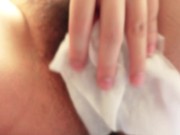 【ASMR】濡れたまんこにクリトリスオナニーで手が止まらない主婦　  無修正　素人　アナル丸見え 1/16