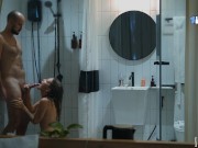 Shower together ♥️ It's easier to clean face from cum 16/16