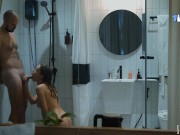 Shower together ♥️ It's easier to clean face from cum 7/16