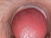 The camera in the deep pussy records a huge ejaculation of sperm into the condom 5/16