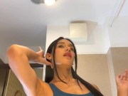 Can she be the most beautiful girl ever? Just look at her how sexy is her blue mini skirt & panties 13/16