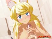 HENTAI PROS - Blonde Wolf Girl Loves Blowjobs, Titfucks, And Deep Doggystyle Before Bedtime 3/16