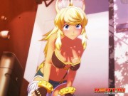 HENTAI PROS - Blonde Wolf Girl Loves Blowjobs, Titfucks, And Deep Doggystyle Before Bedtime 9/16