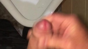 Risky Public Urinal Masturbation Pissing & Cumming as fast as I can