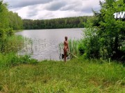 While this slut's husband was relaxing in a nearby tent, she sucked my dick and fucked in the ass 16/16