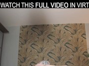 Passionate blonde Crystal White2 plays with a rubber dildo in VR. 12/16