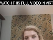 Passionate blonde Crystal White2 plays with a rubber dildo in VR. 4/16