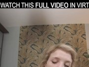 Passionate blonde Crystal White2 plays with a rubber dildo in VR. 5/16