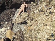 I spied on a nudist on the beach and then fucked her. 1/16