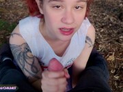 A redhead in the forest asked for my dick and ended up with a cum on her face 11/16