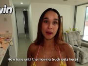 LATINA TEEN slut fucks the delivery guy while tanning! 5/16