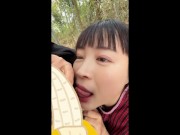 農家の巨乳黒髪人妻が野外で,ファンクラブ会員にフェラ｜日本人,素人,個撮,POV 10/16