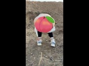 農家の巨乳黒髪熟女が野外でM字開脚オナニー｜日本人,素人,個撮,POV 8/16