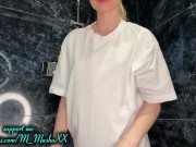 Wet t-shirt on me, but nothing under, you see my hard nipples 6/16