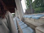 almost caught girl gets facial in public school after lesson - little arden 1/16