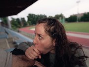 almost caught girl gets facial in public school after lesson - little arden 6/16