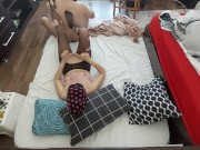 Hot foreplay with a couple, oil massage on the body. Licking in the wife's pussy until orgasm. 15/16