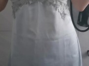 Post-Workout Cool Down – Slipping Into My Blue Nightdress Just For You 10/16