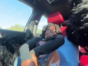 esha mae vs 2 dicks in the car (public car squirt) 9/16