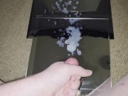 SPRAYING MIRROR WITH HUGE CUM LOAD FROM REDHEAD COCK 11/16