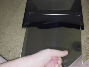 SPRAYING MIRROR WITH HUGE CUM LOAD FROM REDHEAD COCK 3/16