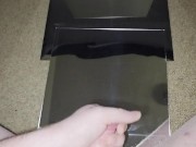 SPRAYING MIRROR WITH HUGE CUM LOAD FROM REDHEAD COCK 8/16