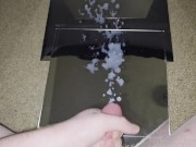 SPRAYING MIRROR WITH HUGE CUM LOAD FROM REDHEAD COCK 9/16