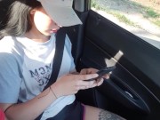 My girlfriend masturbates in my car on the way home. 6/16