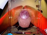 Sexy MILF PAWG creams all over a dildo sitting on a clear chair. Very Messy & Loud. 10/16