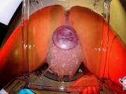 Sexy MILF PAWG creams all over a dildo sitting on a clear chair. Very Messy & Loud. 15/16