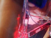 Sexy MILF PAWG creams all over a dildo sitting on a clear chair. Very Messy & Loud. 9/16