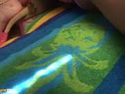 Nasty granny masturbates before two men screw her on the sofa 2/16