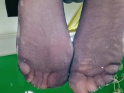 Nylon stocking fetish, foot fetish. This is what my slave sees in the session. 9/16