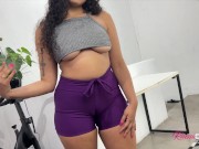 My neighbor called me to go work out, but ended up getting cum in her black pussy. 1/16