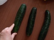 The fast game with the cucumber like a dildo after shoping 3/16