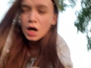 Fucking hard my best friend's hot girlfriend in forest while he setting up a tent 10/16