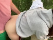 Fucking hard my best friend's hot girlfriend in forest while he setting up a tent 15/16